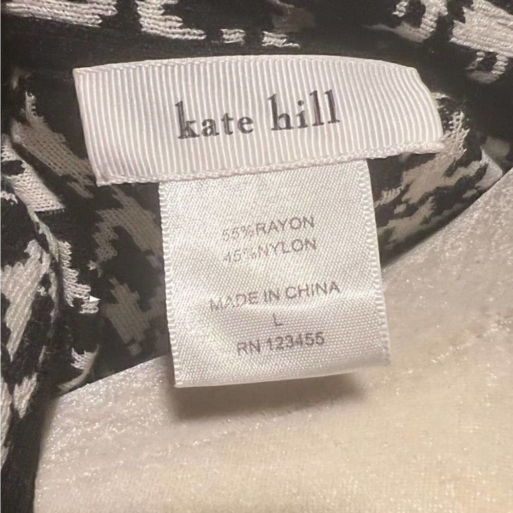 Kate Hill houndstooth full zip up cardigan jacket size Large - Picture 8 of 8